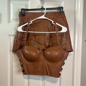 Haute Monde Pleather Two Piece Set